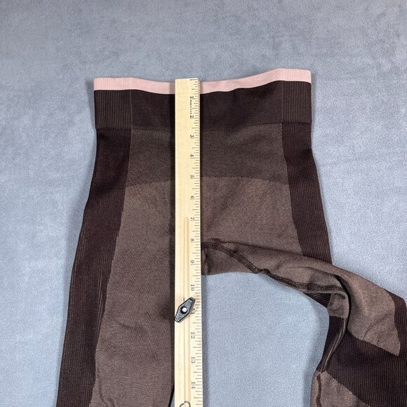 COS Women's Leggings XS‎ Brown Seamless Compression Quick Dry Ribbed Panels - Picture 6 of 9